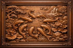 Tranh gỗ Cửu Ngư Quần Hội