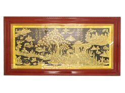 Tranh đồng vinh quy bái tổ mạ vàng 24k cao cấp tinh xảo