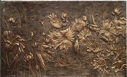 Tranh đồng bách hạc quần tùng tinh xảo trường thọ