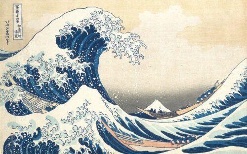 Tranh Nhật Bản sóng lừng ngoài khơi Kanagawa Hokusai