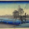 Tranh Nhật Bản Trăng thu trên sông Tama