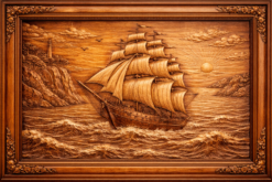 Tranh gỗ Thuận Buồm Xuôi Gió