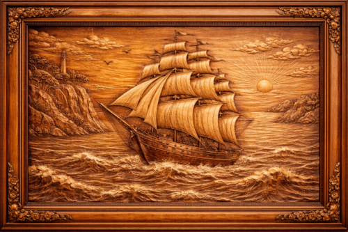 Tranh gỗ Thuận Buồm Xuôi Gió