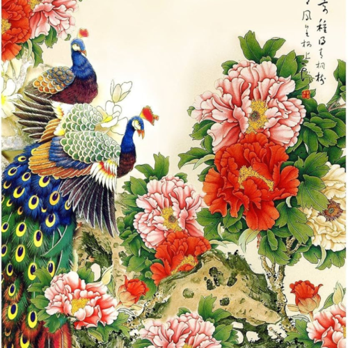 Tranh 3D hoa mẫu đơn