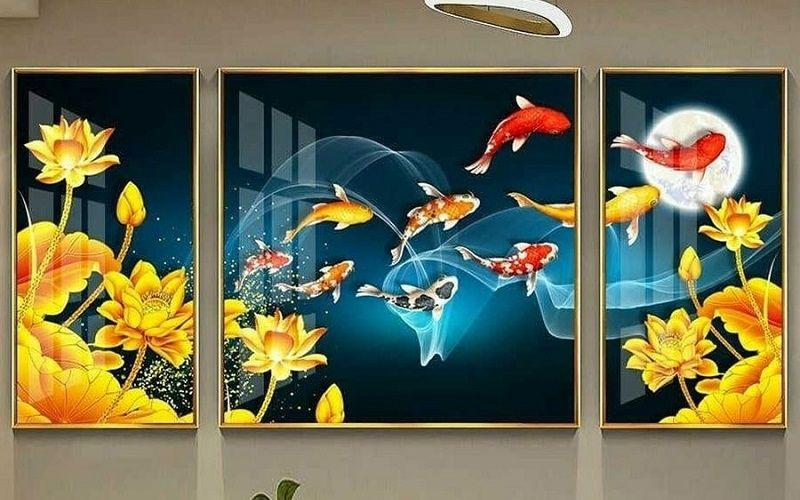 Tranh Cá Chép Vượt Vũ Môn mang ý nghĩa của sự trường cửu, vĩnh hằng và viên mãn