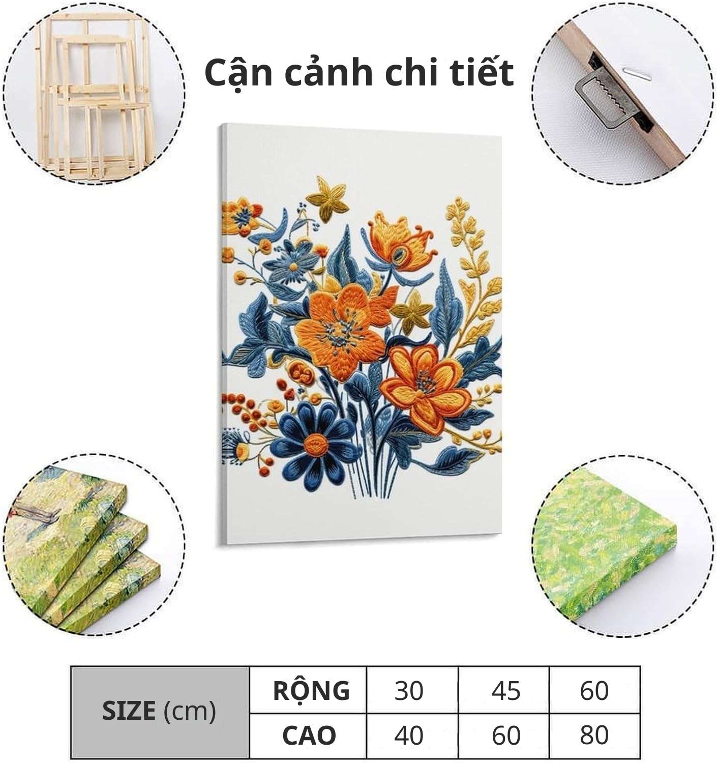 Tranh bó hoa phong cách Vintage 2 Tranh bó hoa phong cách Vintage - Ảnh 2