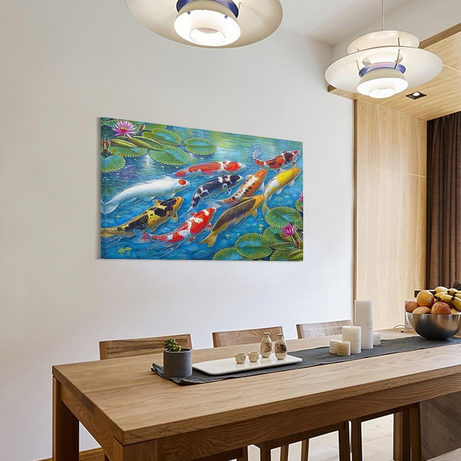 Tranh cửu ngư quần hội phong thủy 5 Tranh cửu ngư quần hội phong thủy - Ảnh 5