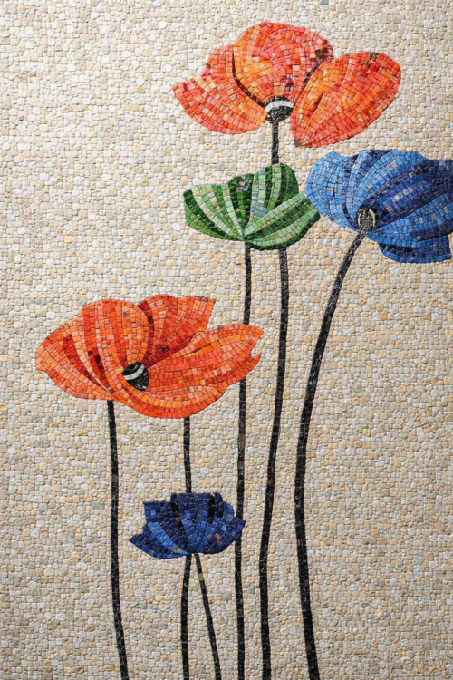 Tranh Mosaic hoa anh túc