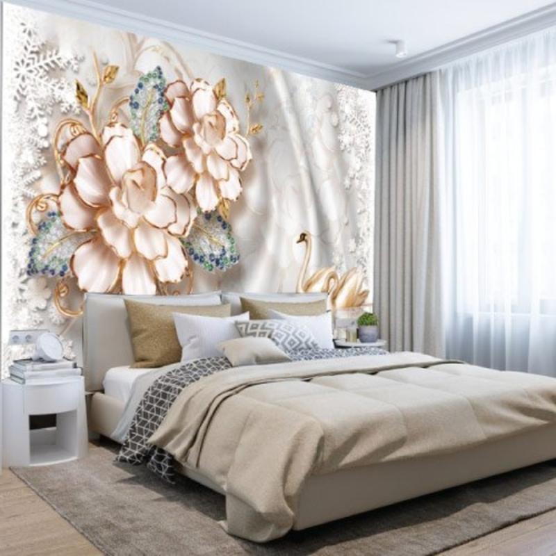 Sự kết hợp hoàn hảo giữa màu sắc tranh và nội thất tạo nên tổng thể hài hòa.