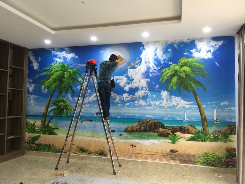 Quy trình thi công tranh dán tường 3D
