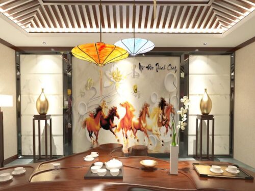 Tranh dán tường mã đáo thành công