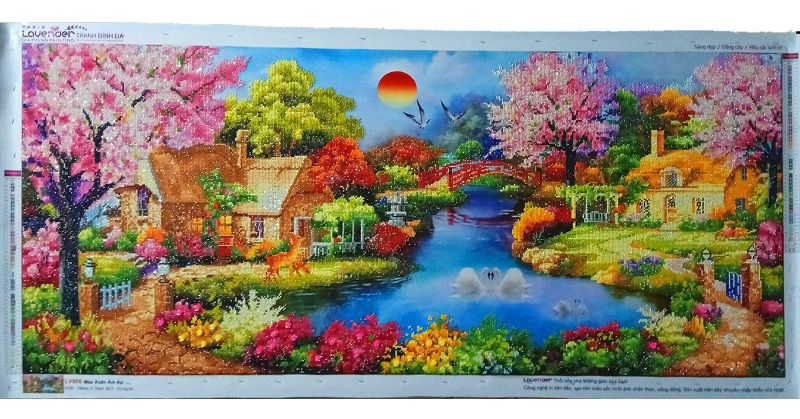 Tranh đính đá phong cảnh mùa thu