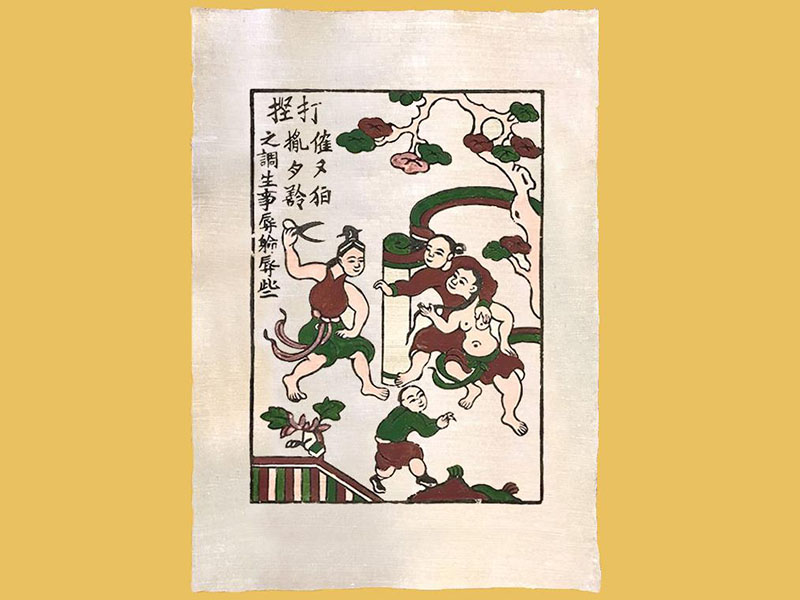 Tranh Đông Hồ đánh ghen