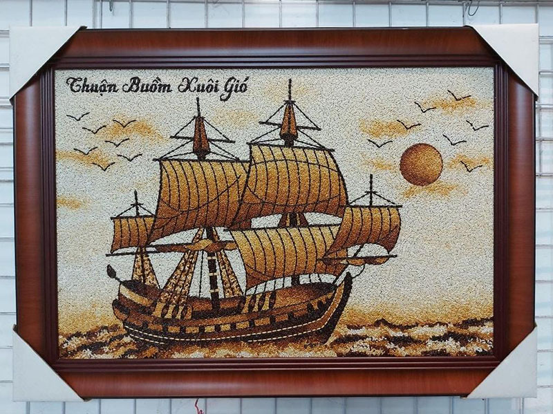Tranh gạo Thuận Buồm Xuôi Gió