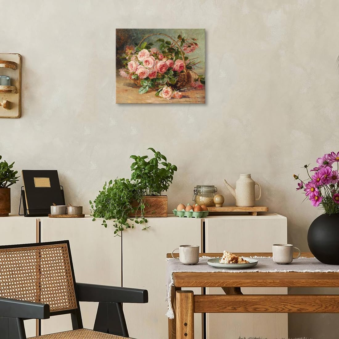 Tranh canvas hoa hồng cổ điển 2 Tranh canvas hoa hồng cổ điển - Ảnh 2