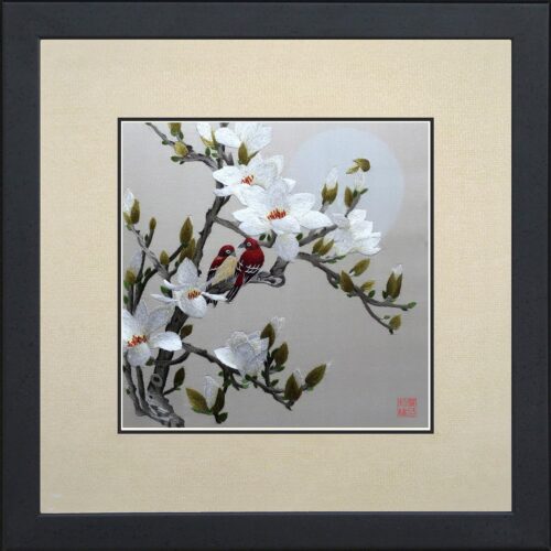 Tranh hoa mai dưới trăng