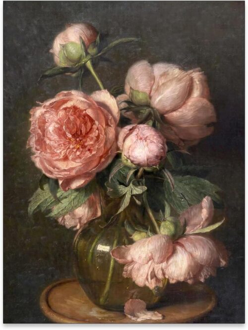 Tranh tĩnh vật bình hoa mẫu đơn