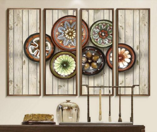 Tranh dán tường họa tiết hình tròn 3D