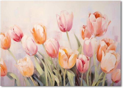 Tranh hoa tulip pastel nghệ thuật