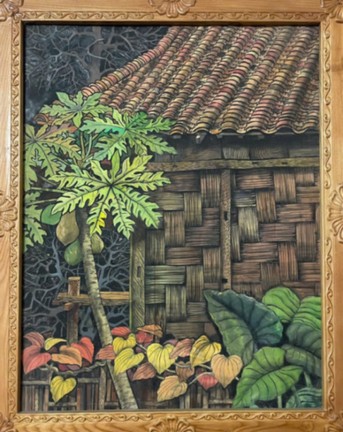 Tranh Khắc Gỗ Một Góc Nhà