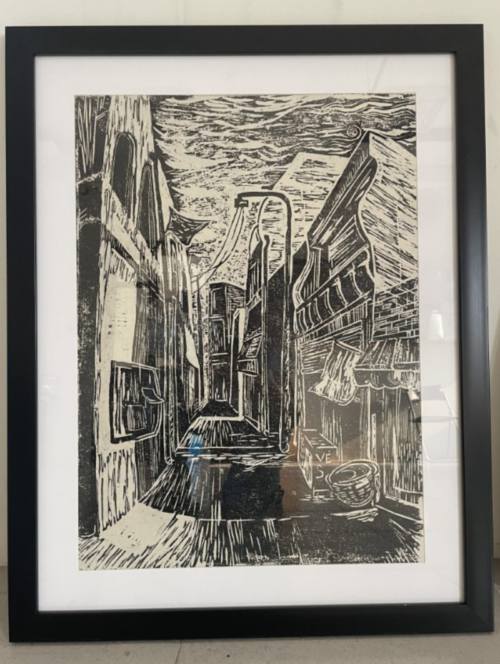 Tranh Khắc Gỗ Góc Phố