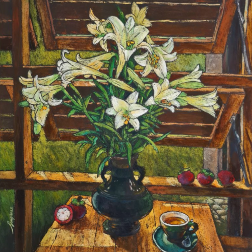 Tranh Khắc Gỗ Hoa Ly Tỉ Mỉ