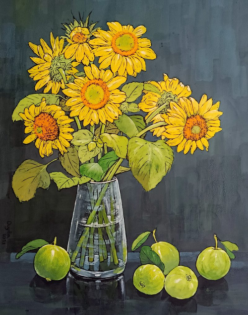 Tranh Khắc Gỗ Sun Flowers