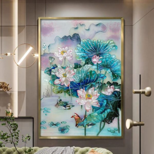 Tranh Khảm Trai Hoa Sen Thanh Khiết