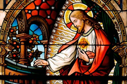 Tranh kính nghệ thuật thánh tâm chúa Giêsu