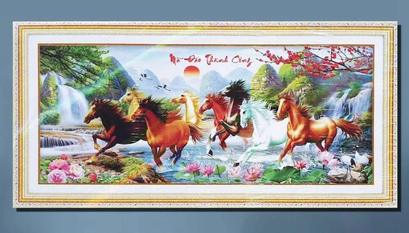 Tranh đính đá phong thủy như Mã đáo thành công