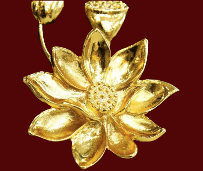 Tranh Mạ Vàng 24k Bông Hoa Sen 5 tranh ma vang 24k bong hoa sen 3