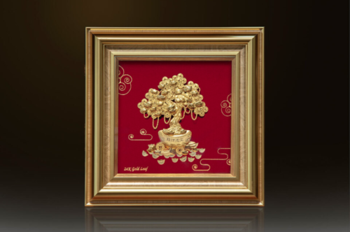 Tranh Mạ Vàng 24K Cây Tiền Tài
