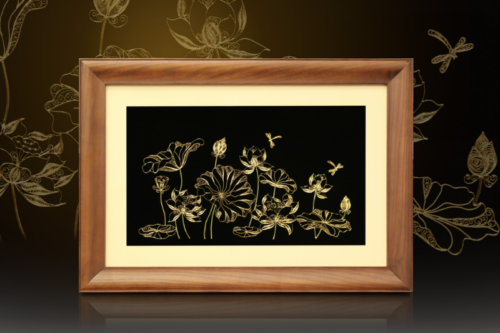 Tranh Mạ Vàng 24k Đầm Sen