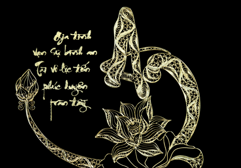 Tranh Mạ Vàng 24k Thư Pháp Chữ An 5 tranh ma vang 24k thu phap chu an 3