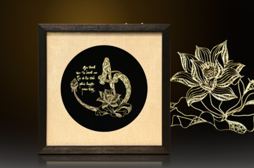 Tranh Mạ Vàng 24k Thư Pháp Chữ An