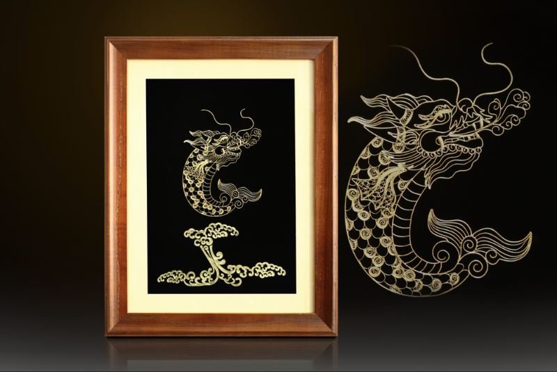 Tranh Mạ Vàng Cá Chép Hóa Rồng 5 tranh ma vang ca chep hoa rong