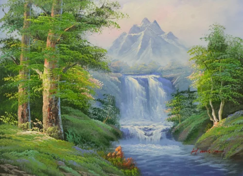 Tranh núi rừng non nước phong thủy