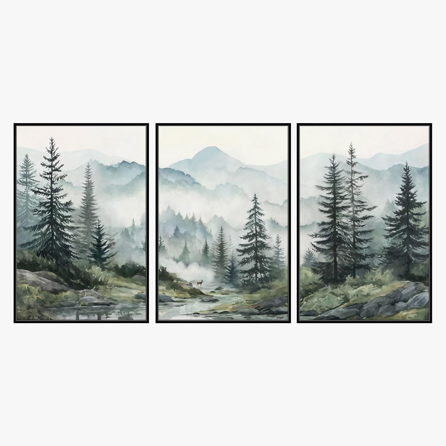 Tranh bộ 3 thiên nhiên rừng núi Bắc Âu 1 Tranh bộ 3 thiên nhiên rừng núi Bắc Âu