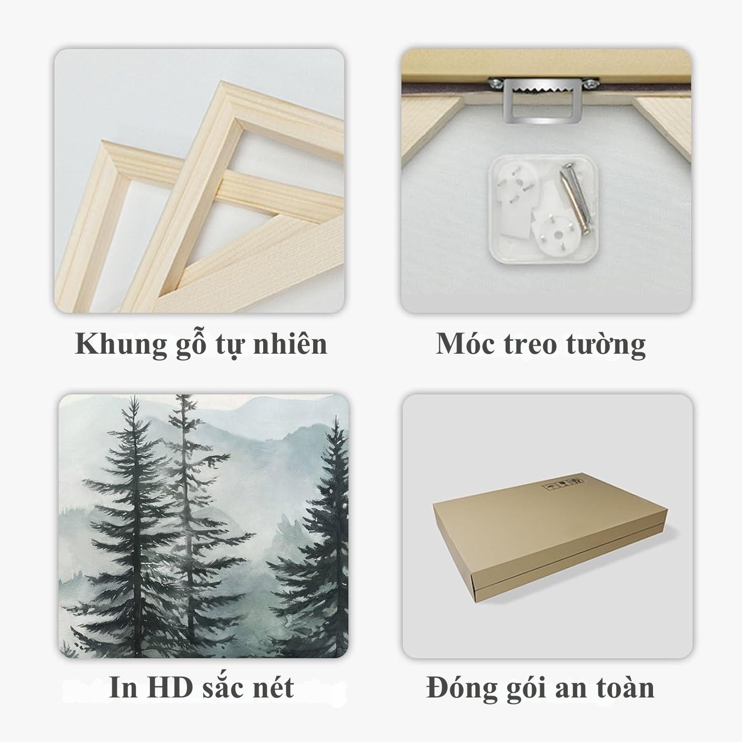 Tranh bộ 3 thiên nhiên rừng núi Bắc Âu 2 Tranh bộ 3 thiên nhiên rừng núi Bắc Âu - Ảnh 2