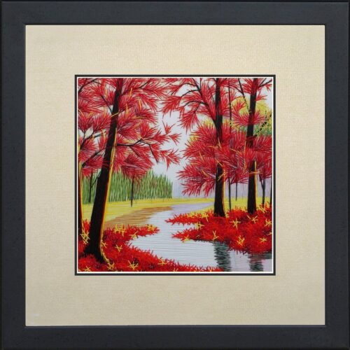 Tranh phong cảnh rừng lá phong mùa thu
