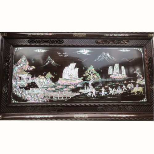 Tranh Khảm Trai Thuận Buồm Xuôi Gió Khảm Ốc Sen Lọng