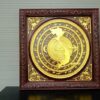 Tranh Trống Đồng Dát Vàng Khung Gỗ Gõ Đỏ 80x80
