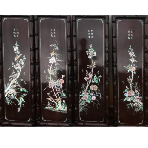 Tranh Khảm Trai Tứ Quý Xuân Hạ Thu Đông