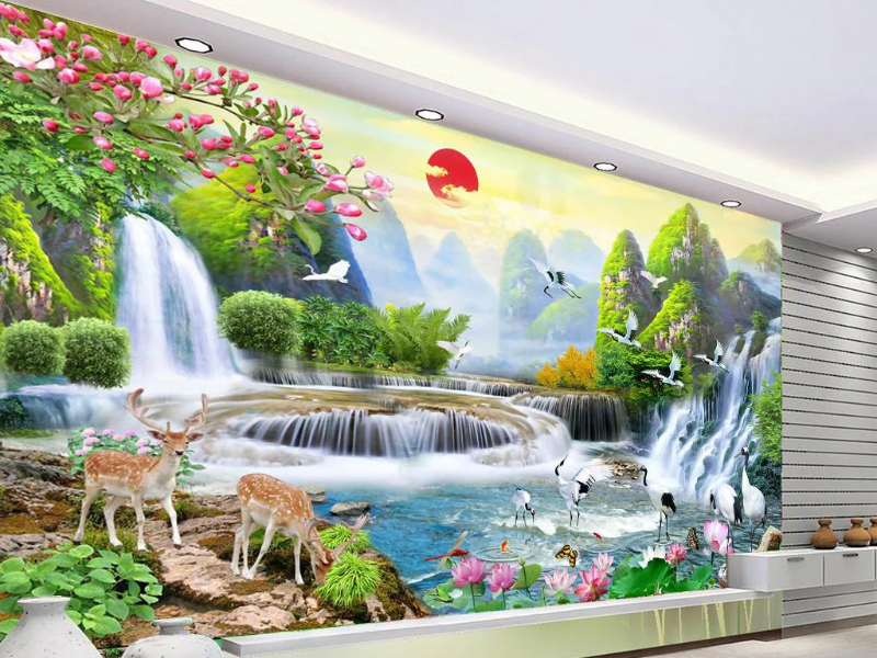 Tranh đính đá phong thủy Sơn Thủy Hữu Tình 1