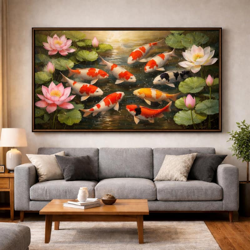 Cách Treo Tranh Cửu Ngư Quần Hội