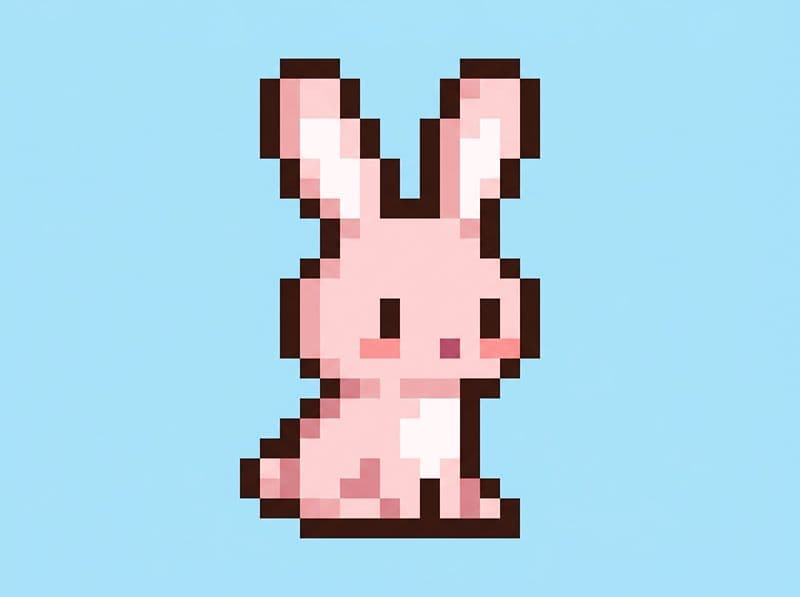 199+ Mẫu tranh pixel đồ ăn, con vật hoạt hình cute nhỏ xinh 10 Mẫu vẽ pixel thỏ hồng kawaii, bố cục đơn giản theo ô vuông dễ sao chép.