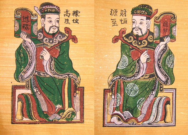 Tranh Đông Hồ Tiến Tài - Tiến Lộc