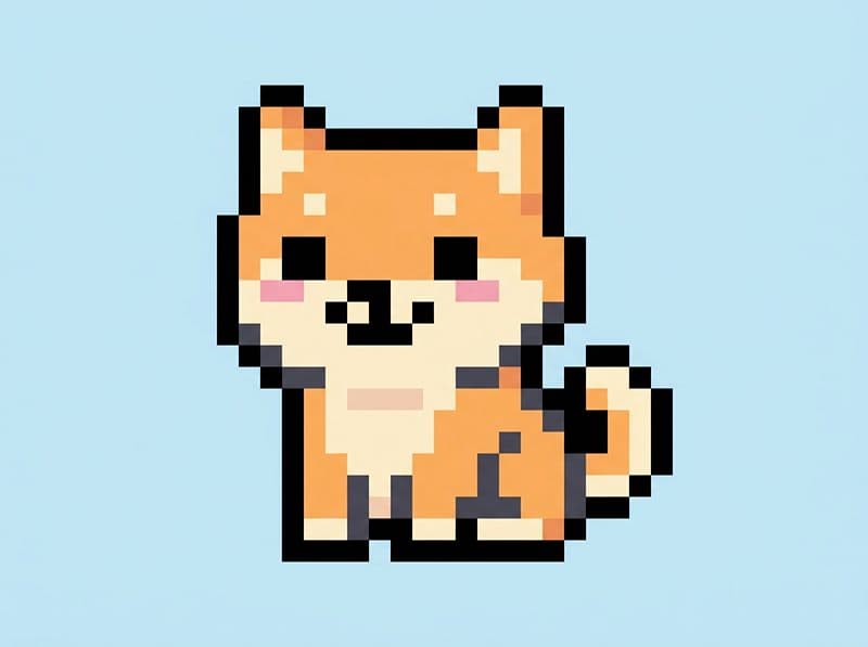 199+ Mẫu tranh pixel đồ ăn, con vật hoạt hình cute nhỏ xinh 7 Tranh pixel art chó Shiba nhỏ xinh, mẫu icon con vật cute cho người mới bắt đầu.
