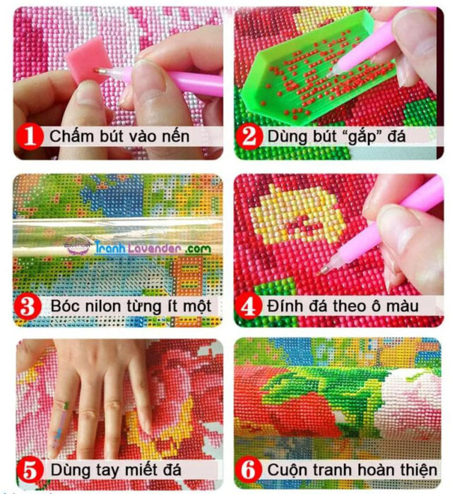 Các bước làm tranh đính đá