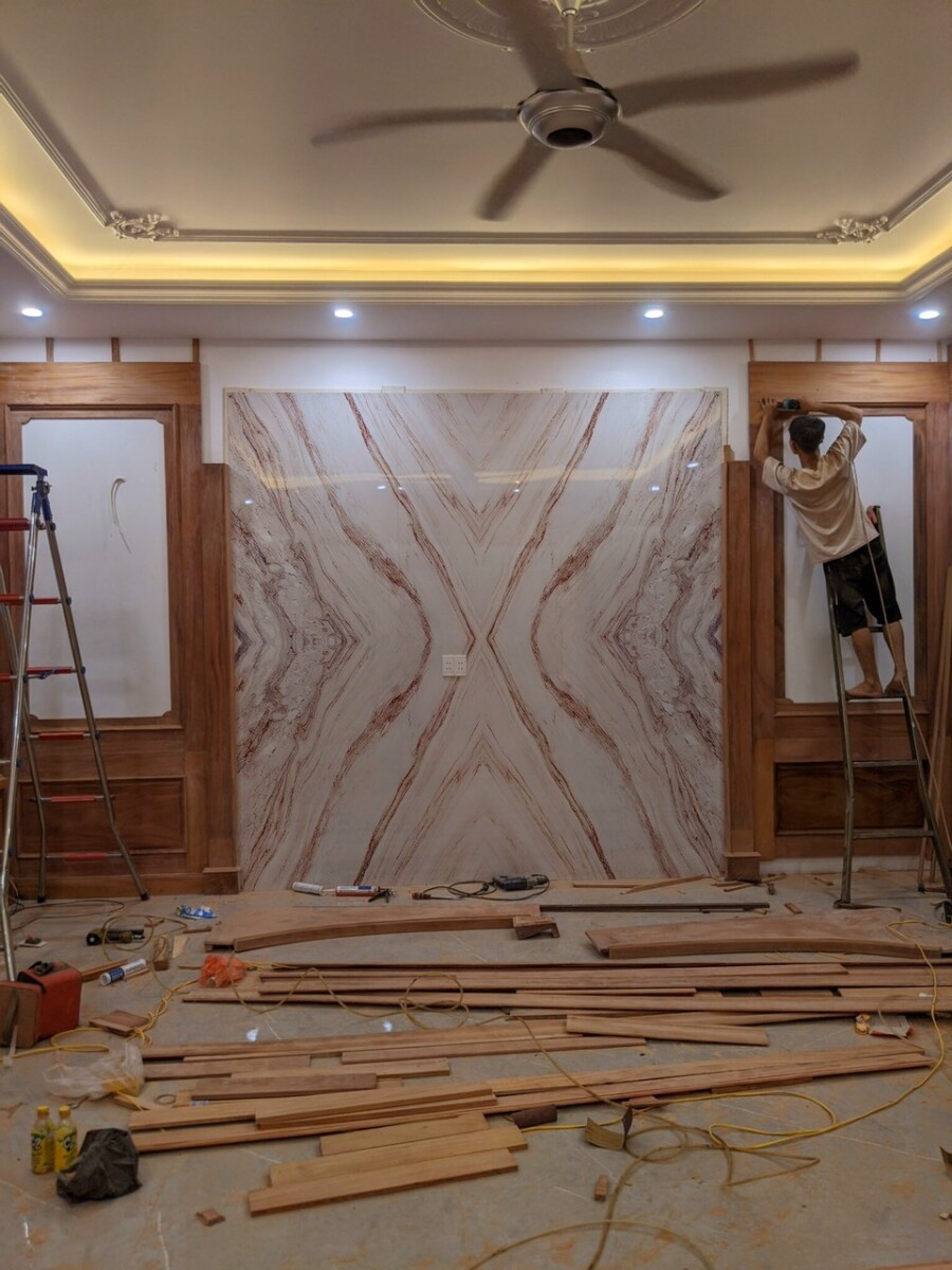 Quy trình thi công tranh đá ốp tường